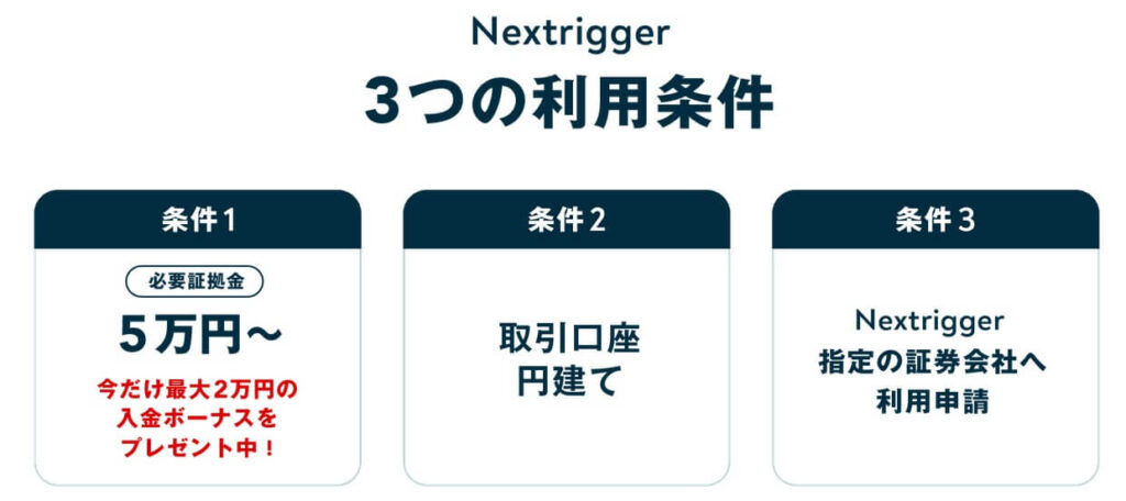 ネクストリガー(Nextrigger)利用条件