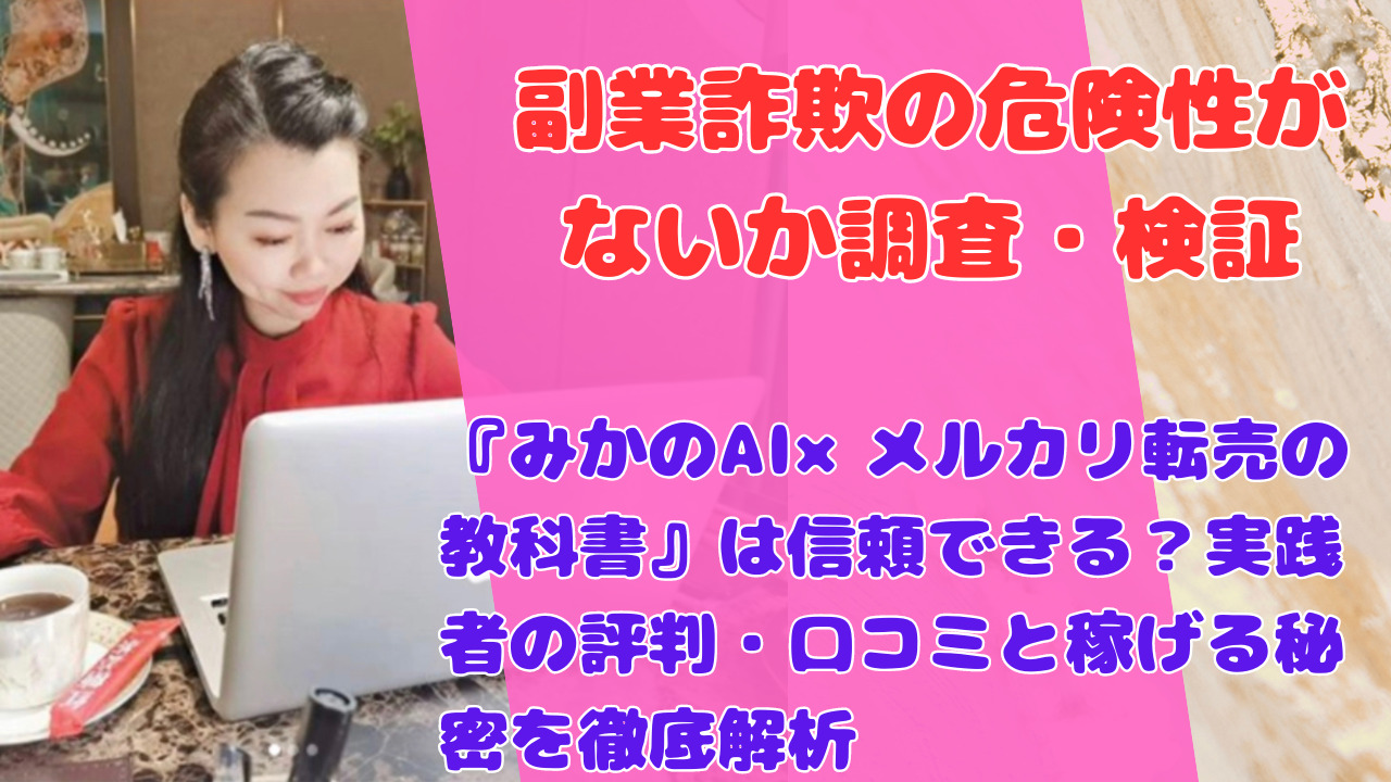 『みかのAI×メルカリ転売の教科書』は信頼できる？実践者の評判・口コミと稼げる秘密を徹底解析