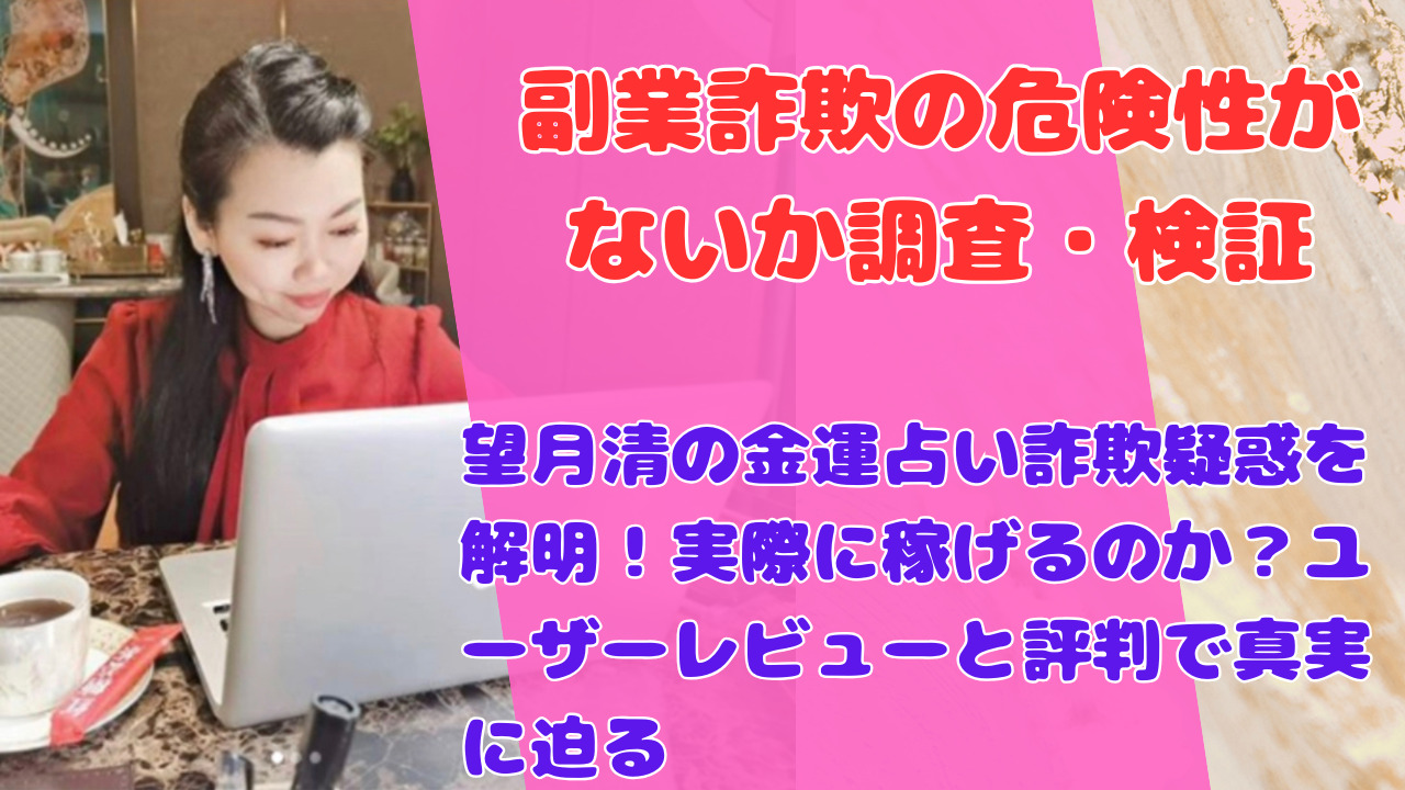 望月清の金運占い詐欺疑惑を解明！実際に稼げるのか？ユーザーレビューと評判で真実に迫る