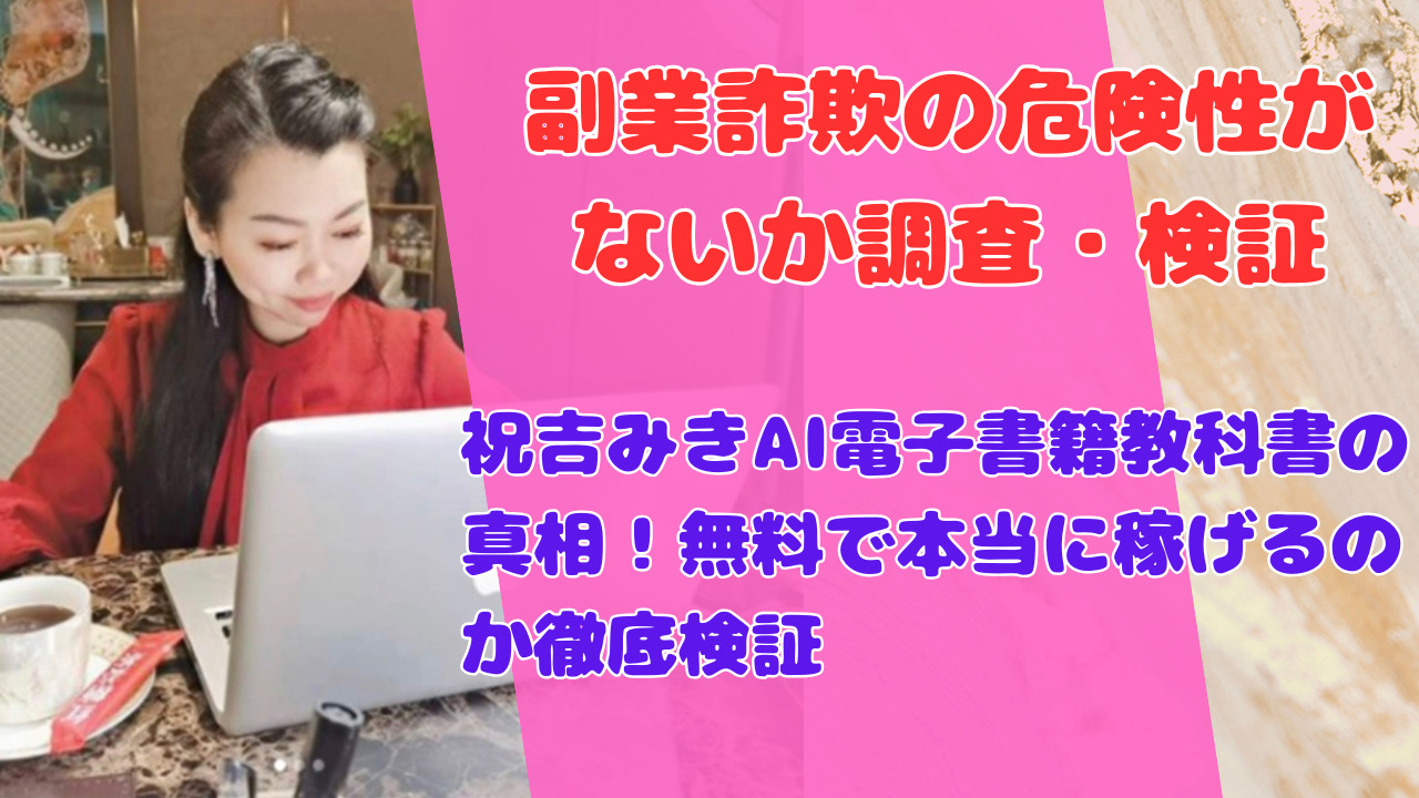 祝吉みきAI電子書籍教科書の真相！無料で本当に稼げるのか徹底検証