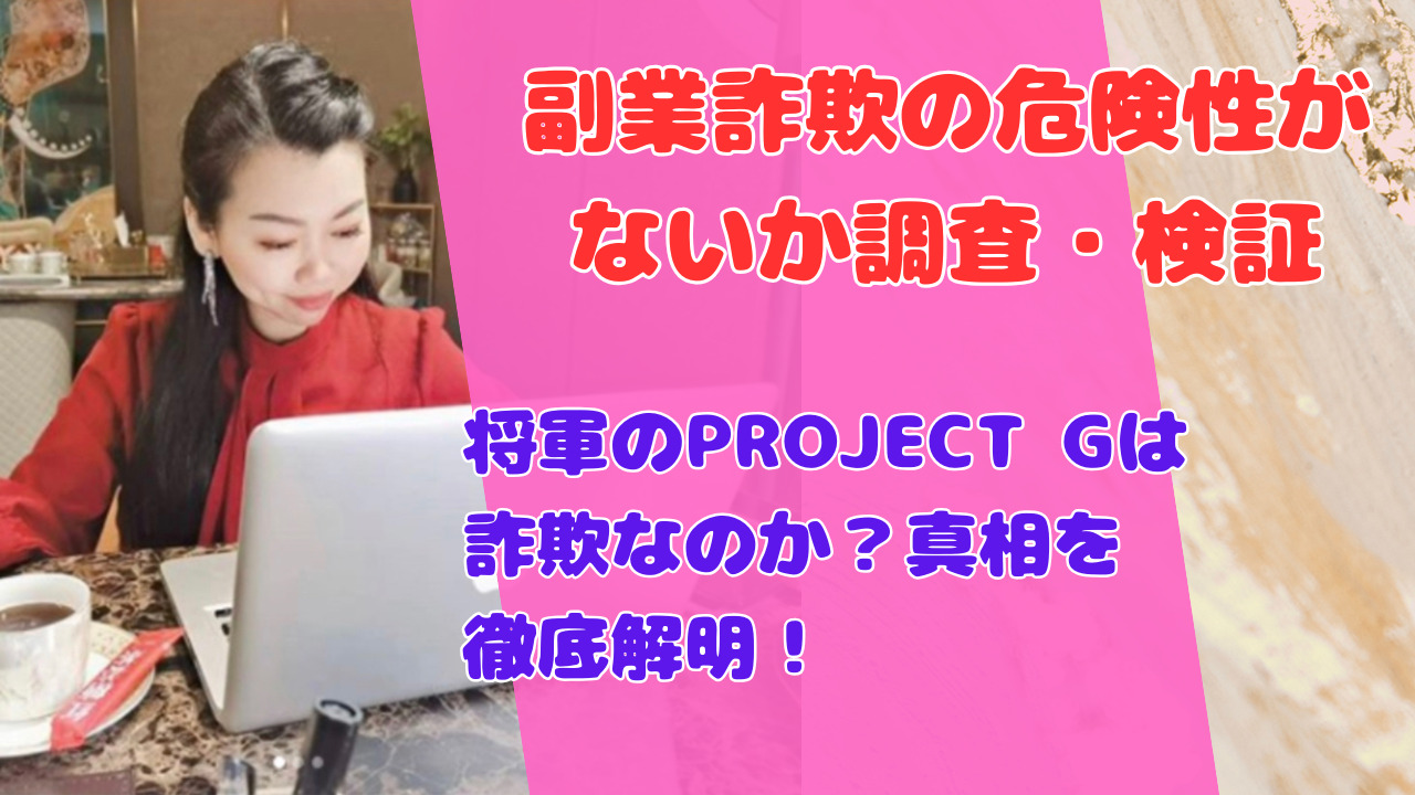 将軍のPROJECT Gは詐欺なのか?真相を徹底解明!