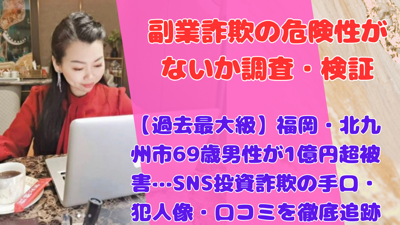【過去最大級】福岡・北九州市69歳男性が1億円超被害…SNS投資詐欺の手口・犯人像・口コミを徹底追跡